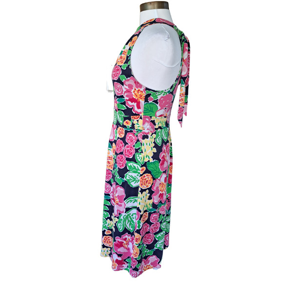 LILLY PULITZER Getaway Garden Valle Halter Dress Size Small Silk Knit Sheath - Picture 5 of 11